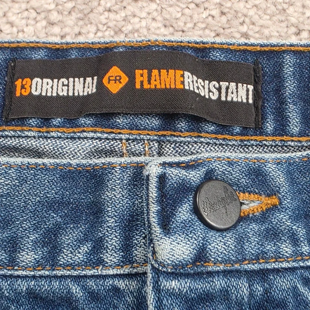 Wrangler Jeans Men 40x36 Blue FR13MWZ Flame Resistant Reflective Safety Workwear